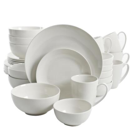 Gibson Home 105966.3 Ogalla Porcelain Dinnerware Set, White - 30 Piece 