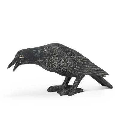 Abbott Collections AB-27-CROW-742 11.5 in. Head Down Crow Statue, Black 