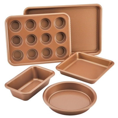 Ayesha Curry 48518 Bakeware Nonstick Bakeware Set, Copper - 5 Piece 