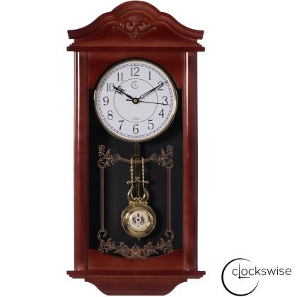 Pendulum Wall Clock Battery Operated - Quartz Wood Pendulum Clock - Silent,  Mode