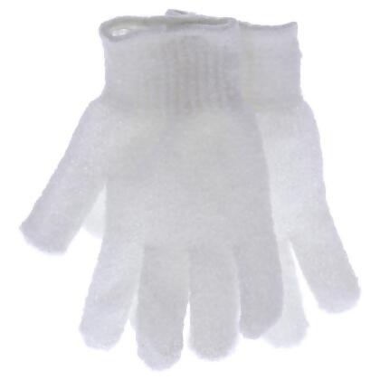 FantaSea I0106560 Exfoliating Gloves for Womens, White - Pack of 2 