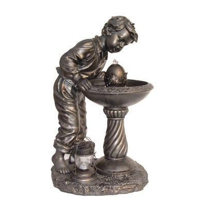 AFD Home 12005866 Boy Drinking at Water Fountain, Multicolor - 35 x 21.5 x 18.5 in. 