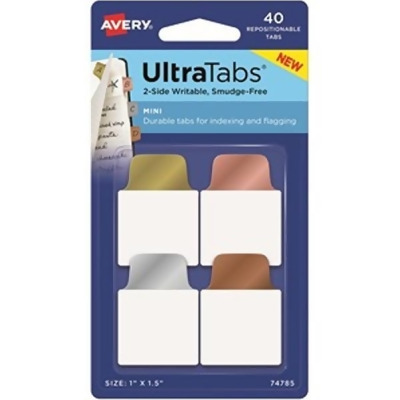 Avery AVE74785 1 x 1.5 in. Metallic Report Tab, Pack of 40 