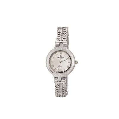 Charles-Hubert Paris 6916-W Womens Chrome Finish Chain Bracelet Quartz Dial Watch, Silver 