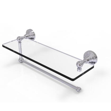 Allied Brass WP-1PT-16-PC 16 in. Waverly Place Collection Paper Towel Holder with Glass Shelf, Polished Chrome 