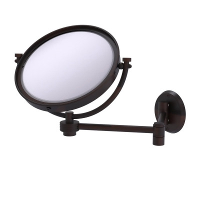 Allied Brass WM-6G-3X-VB 8 in. Wall Mounted Extending Make-Up Mirror 3X Magnification with Groovy Accent, Venetian Bronze 
