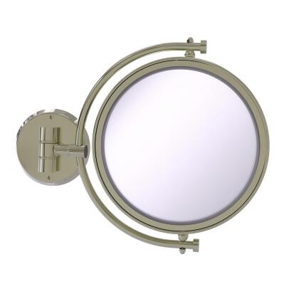 Allied Brass WM-4-2X-PNI 8 in. Wall Mounted Make-Up Mirror 2X Magnification, Polished Nickel - 10 x 8 x 8 in. 
