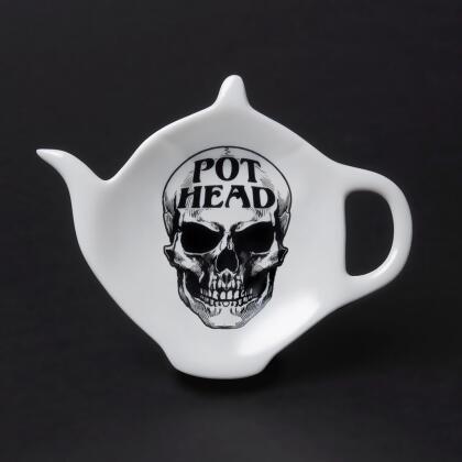 Alchemy Gothic SR6 4.33 in. Pot Head Tea Spoon Holder, White 