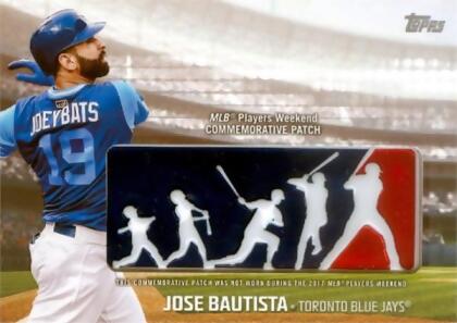 Autograph Warehouse 587513 Jose Bautista Baseball Card - Toronto Blue Jays, 67 - 2018 Topps Players Weekend Commemorative MLB Patch No.PWPJB