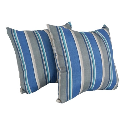 Blazing Needles 9913-S2-REO-66 Spun Polyester Outdoor Floor Pillows, Sovaro Denim - Set of 2 