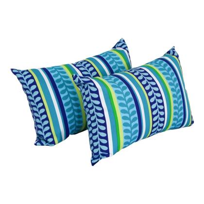 Blazing Needles 9911-S2-REO-35 12 x 20 in. Rectangular Spun Poly Throw Pillows, Pike Azure - Set of 2 