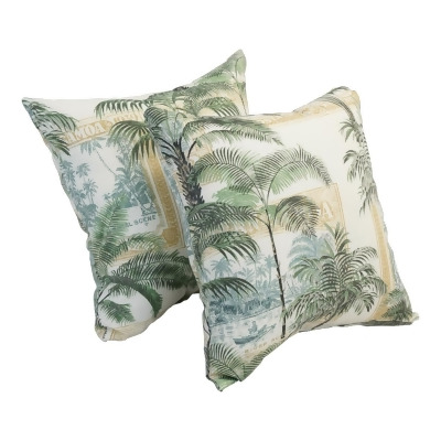 Blazing Needles 9910-S2-OD-154 17 in. Square Polyester Outdoor Throw Pillows, Keybiscayne Windswept - Set of 2 