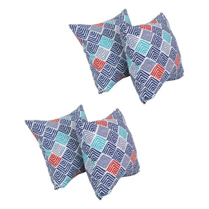 Blazing Needles 9910-S4-OD-204 17 in. Square Polyester Outdoor Throw Pillows, Belk Nautical - Set of 4 