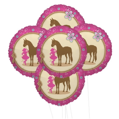 Buyseasons 264098 Western Cowgirl Party Foil Balloon Kit, Multicolor - 5 Piece 