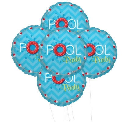 Buyseasons 264095 Splashin Pool Party Foil Balloon Kit, Multicolor - 5 Piece 