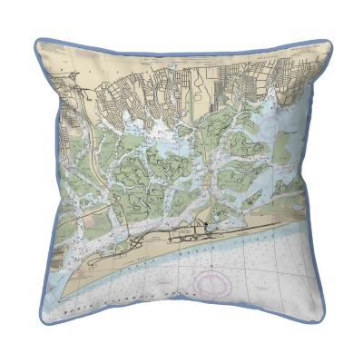 Betsydrake SN12352 12 x 12 in. E. Shinnecock Bay to Rockway Inlet S. Oyster Bay, NY Nautical Map Pillow - Small 