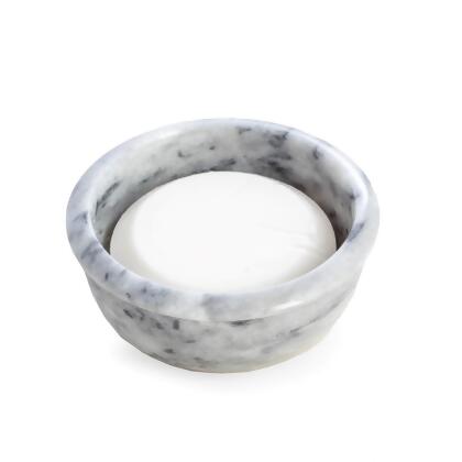 Bey-Berk International BB15 Solid Marble Shaving Bowl , Gray & White 