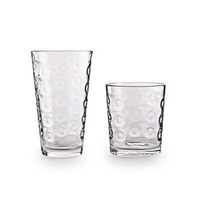 Circleware 40220-AM Cosmo Entertaining Glassware Set, Clear - 16 Piece 