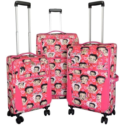 Betty Boop BC001613-AH Expandable Spinner Luggage Set, Pink - 3 Piece 