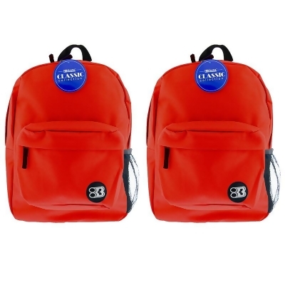 Bazic Products BAZ1052-2 17 in. Red Classic Backpack, Pack of 2 