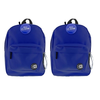 Bazic Products BAZ1051-2 17 in. Blue Classic Backpack, Pack of 2 