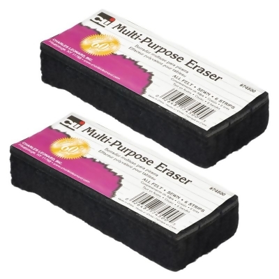 Charles Leonard CHL74500-2 5 in. Multi-Purpose Eraser, Black - Case of 12 - Pack of 2 