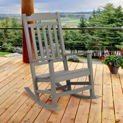 Flash Furniture JJ-C14703-GY-GG Winston All-Weather Poly Resin Rocking Chair, Gray