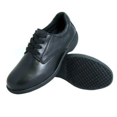 Genuine Grip 420-8.5W Womens Slip-Resistant Leather Work Oxford, Black - Size 8.5 