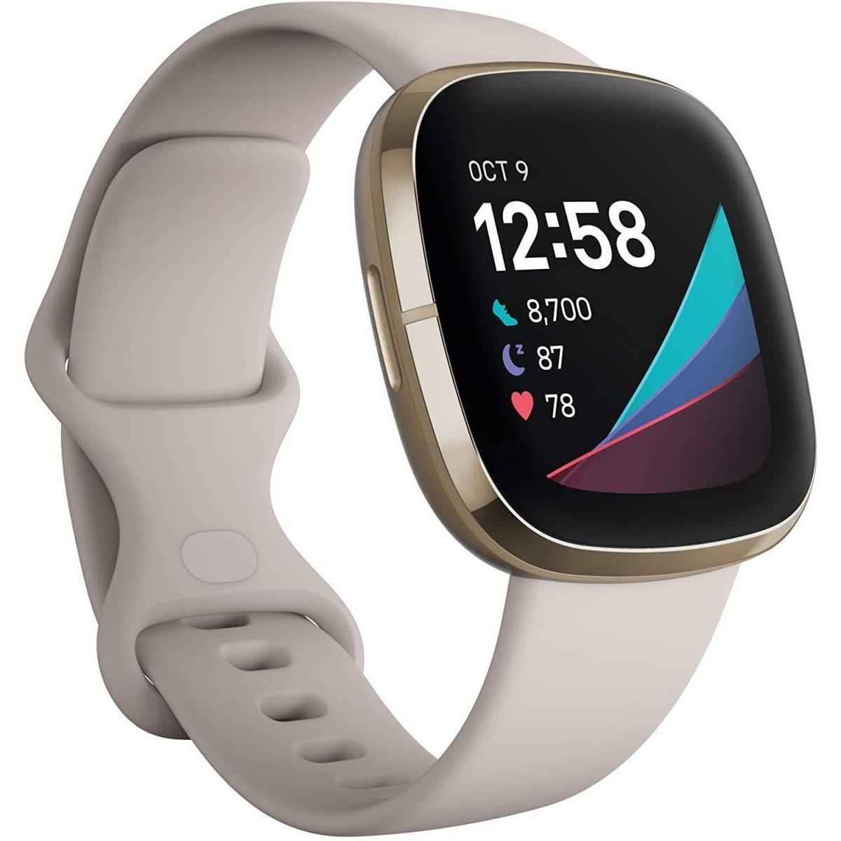 Fitbit FB512GLWT Sense Advanced Health Smartwatch, Soft Gold