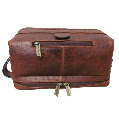 Amerileather 26-6 Amerileather Leather Toiletry Bag, Ostrich Brown 