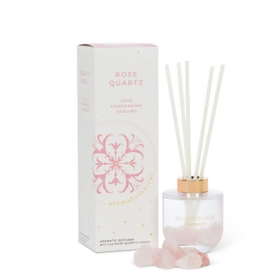 Abbott Collection AB-16-CR-REED-RO 3.5 x 9 in. Rose Quartz Reed Diffuser, Clear 