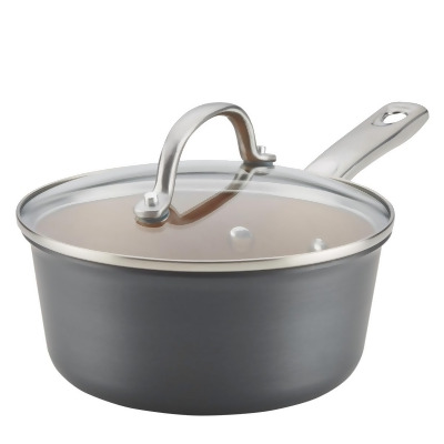 Ayesha Curry 80139 Hard-Anodized Nonstick Covered Saucepan, 2 qt. - Gray 