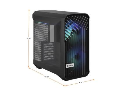 Fractal Design FD-C-TOR1C-02 Torrent Compact RGB TG Light Tempered Glass  High-Airflow ATX Computer Case, Black