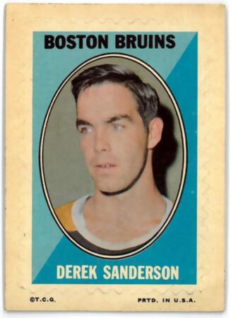 RDB Holdings & Consulting CTBL-036192 Derek Sanderson 1970-1971 Topps-O-Pee-Chee NHL Boston Bruins Sticker Stamp 