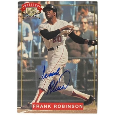Athlon Sports CTBL-032396 Frank Robinson Signed 1994 Nabisco All-Star Legends Baseball Card, MLBPA COA - Baltimore Orioles - On Card Signature 