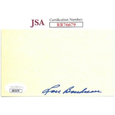 RDB Holdings & Consulting CTBL-031692 Lou Boudreau Signed 3 x 5 in. Index Card - Indians & Boston Red Sox - JSA No.RR76679 