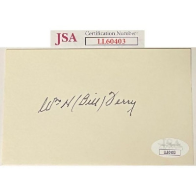 Athlon Sports CTBL-030710 3 x 5 in. Wm H. Bill Terry Signed New York Giants Index Card, JSA - LL60403 - 1954 HOF 