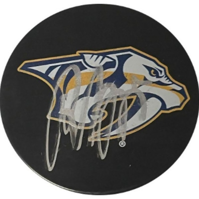 Athlon Sports CTBL-032710 Roman Josi Signed Nashville Predators Logo NHL Ice Hockey Puck, COA 