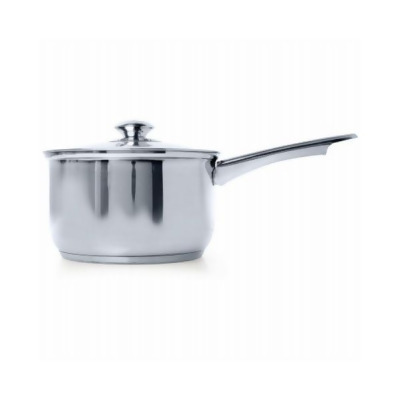 Epoca International 111425 3 qt. Stainless Steel Saucepan with Glass Lid, Silver 