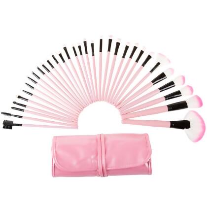Bluestone A010012 32 Piece Professional Makeup Brush Set, Pink