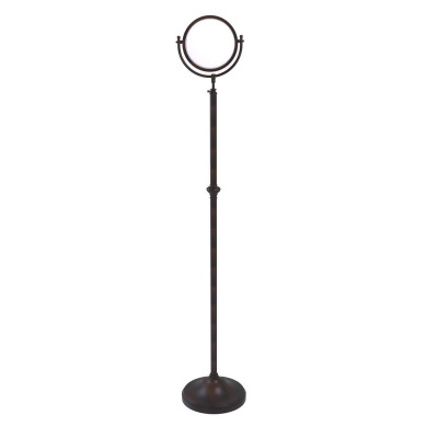 Allied Brass DMF-2-2X-VB 8 in. dia. Adjustable Height Floor Standing Make-Up Mirror with 2X Magnification, Venetian Bronze 