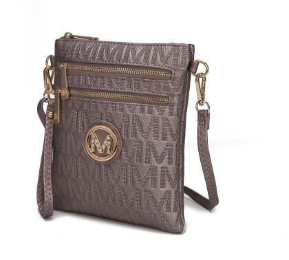 MKF Collection by Mia K Andrea Milan M Signature Crossbody Handbag in Brown