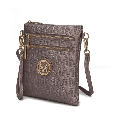 MKF Collection by Mia K Andrea Milan M Signature Crossbody Handbag in Brown