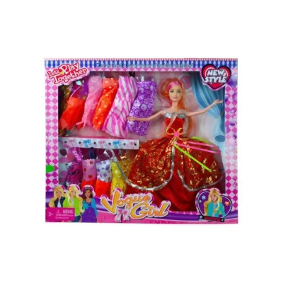 Kole Imports OT973-8 11 in. Beauty Doll with High Fashion Wardrobe, Pack of 8 