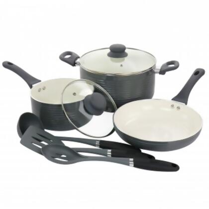 Oster 127761.08 Ridge Valley Aluminum Nonstick Cookware Set, Grey - 8 Piece 