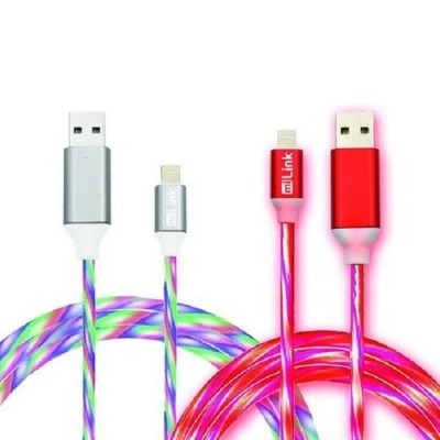 miLINK LLC2-215 6 ft. Lighted iPhone Charging Cable, Pack of 2 