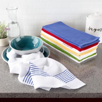 Lavish Home Absorbent 100% Cotton Dish Cloth 16 Pack or Hand Towel