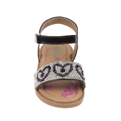 Petalia O-P81519SBLK10 Girls Sandals, Black - Size 10 