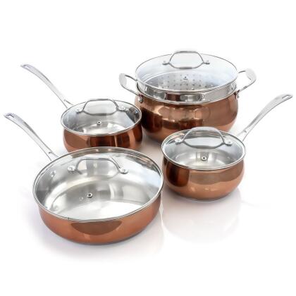 Oster 123815.09 Carabello Stainless Steel Cookware Combo Set, Copper - 9 Piece 