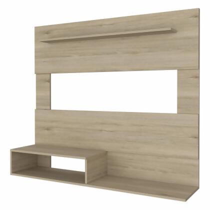 HomeRoots 478401 55 in. Manufactured Wood Open Shelving Entertainment Center, Light Pine 